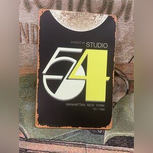 A Night at STUDIO 54 NYC 1977-1986 Disco 8”x 12” Metal Sign “Distressed” NEW